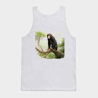 Cute Chimpanzee In Jungle Tank Top